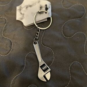 Silver Adjustable Wrench KeyChain Holder